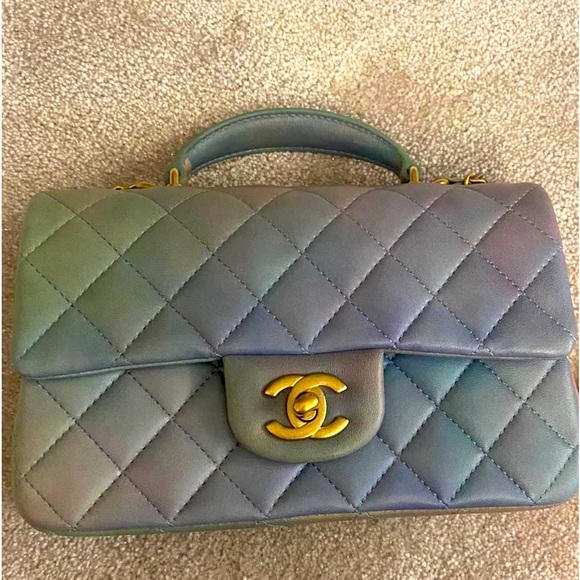 22P mini flap bag with handle Ombré - Picture 7 of 8